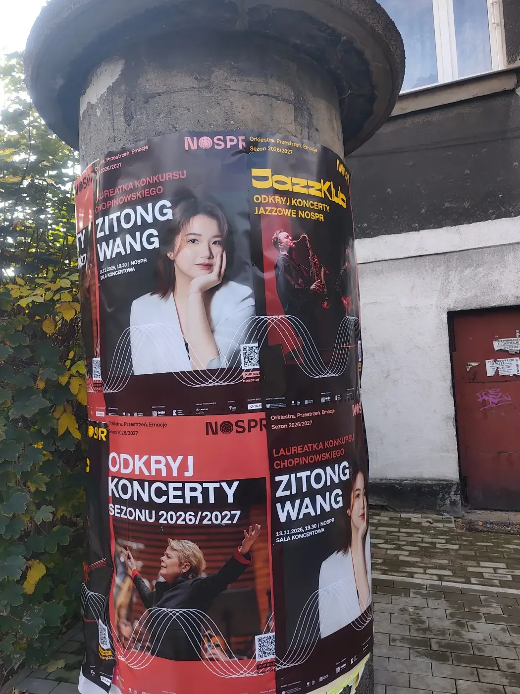 Koncert Zitong Wang - plakatowanie w Katowicach